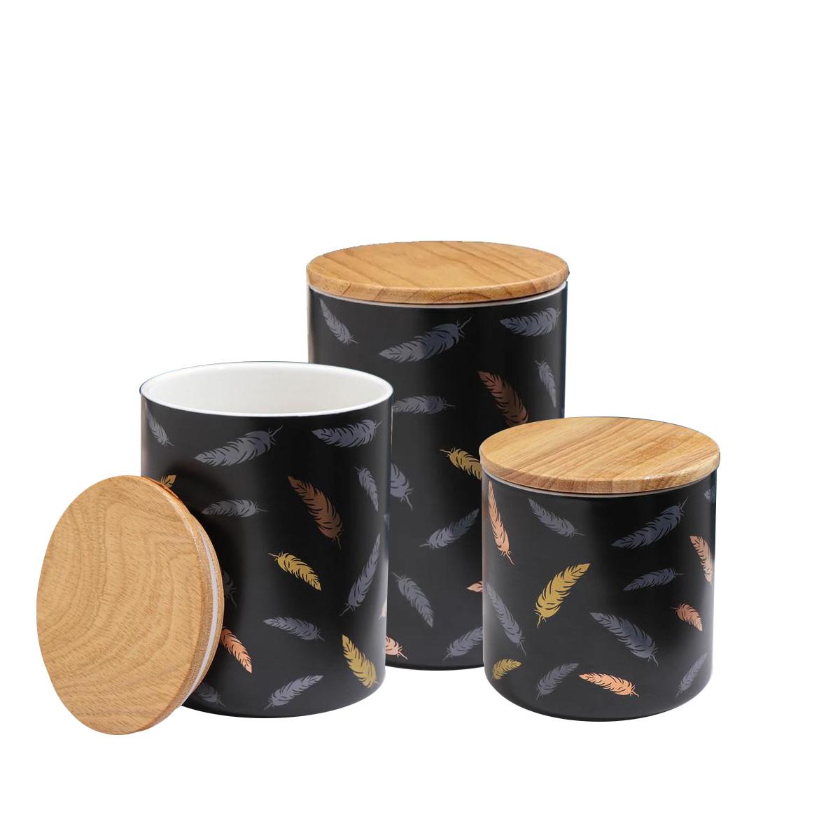 Malu Home Set keramičkih tegli MU404-763, 3 komada, Crni