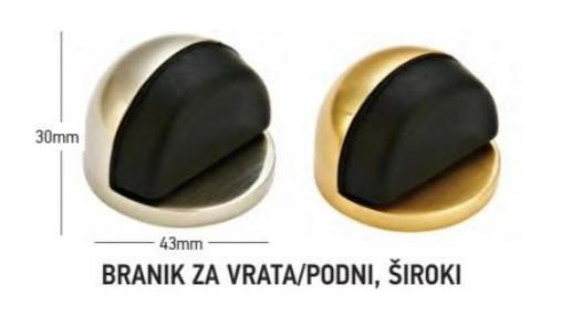 FF Graničnik za vrata podni-široki fi43 srebrni