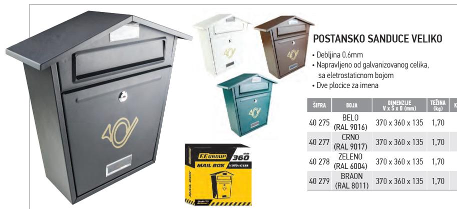 FF Poštansko sanduče veliko belo