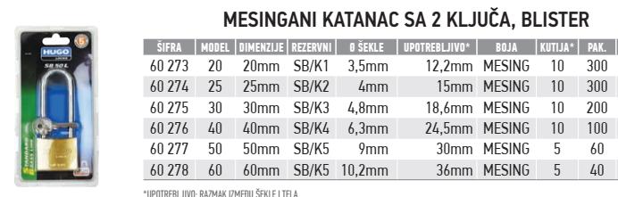 HUGO LOCKS Mesingani katanac sb25 25mm