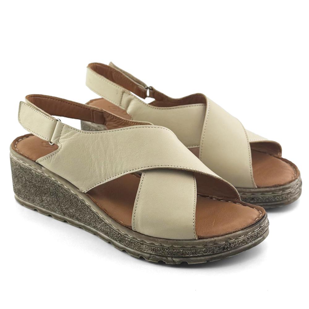 LP Fashion Ženske kožne sandale, Bež