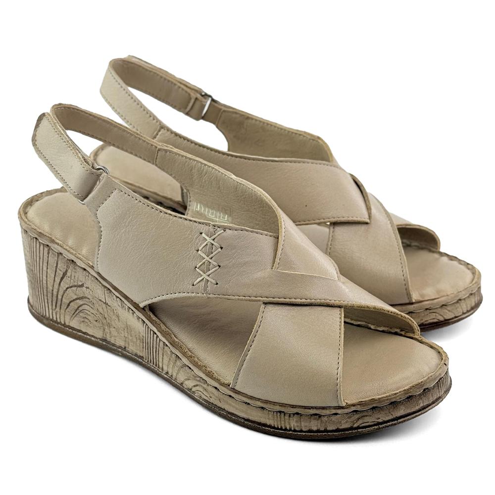 LP Fashion Ženske kožne sandale, Bež