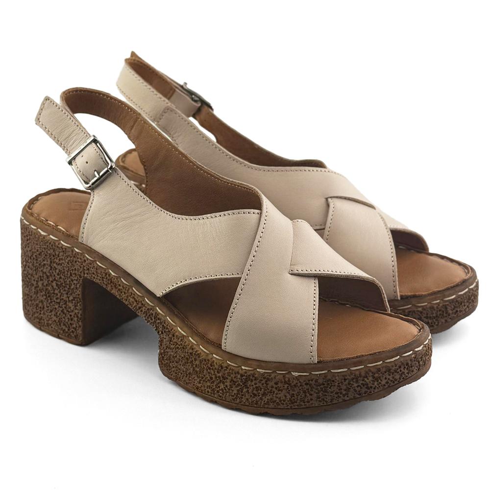 Mona Shoes Ženske sandale, Kožne, Bež