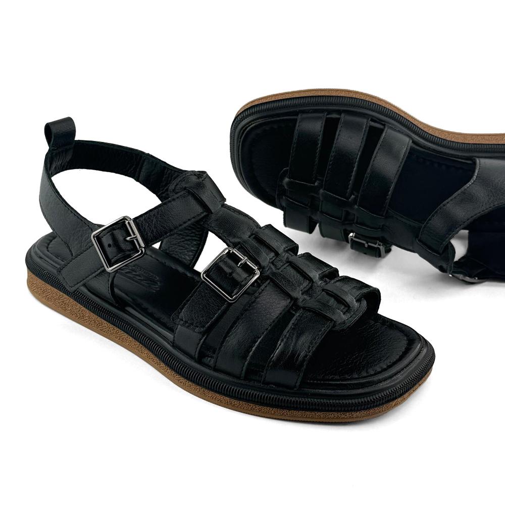 Mona obuća Ženske kožne sandale, Crne