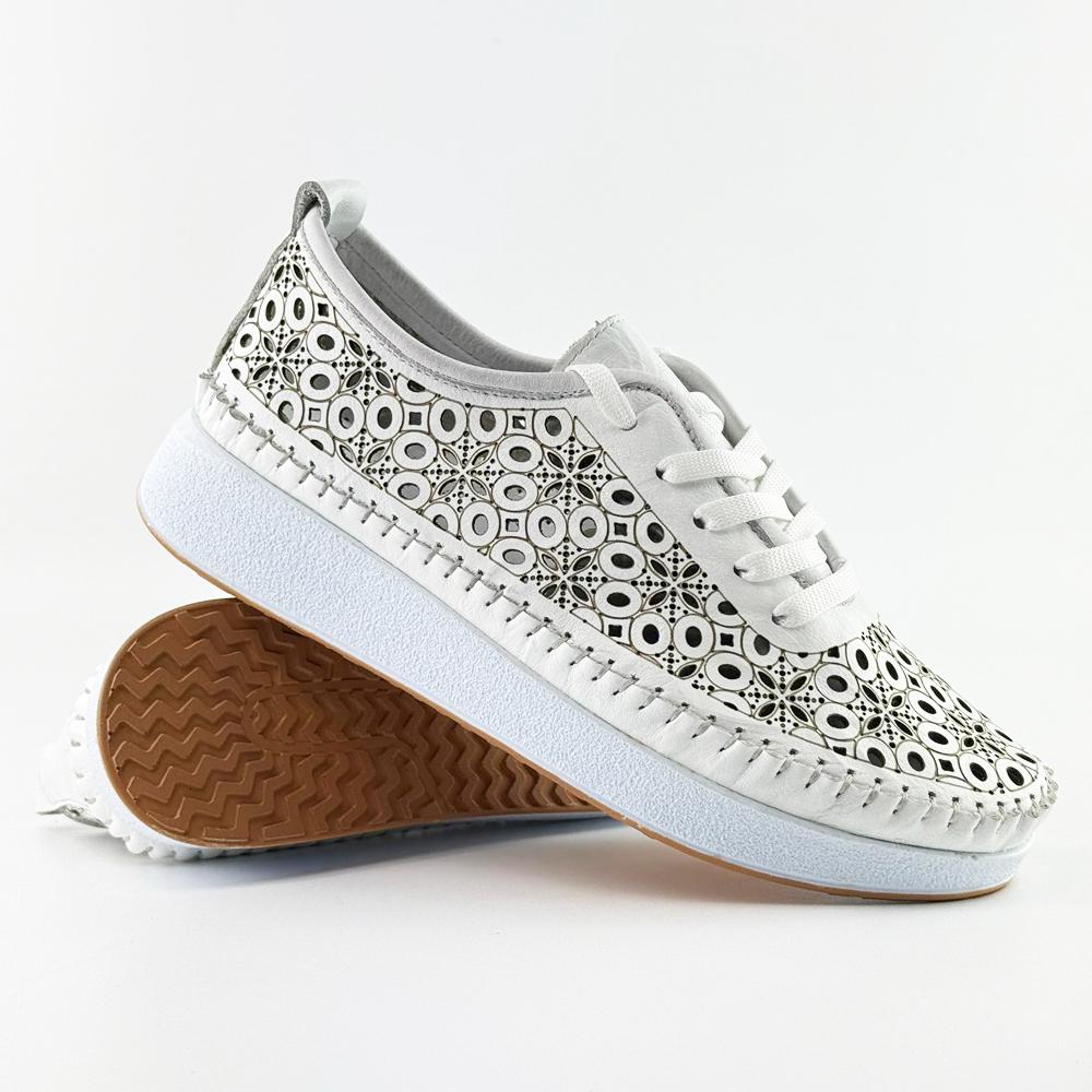 Mona obuća Ženske kožne patike, Bele