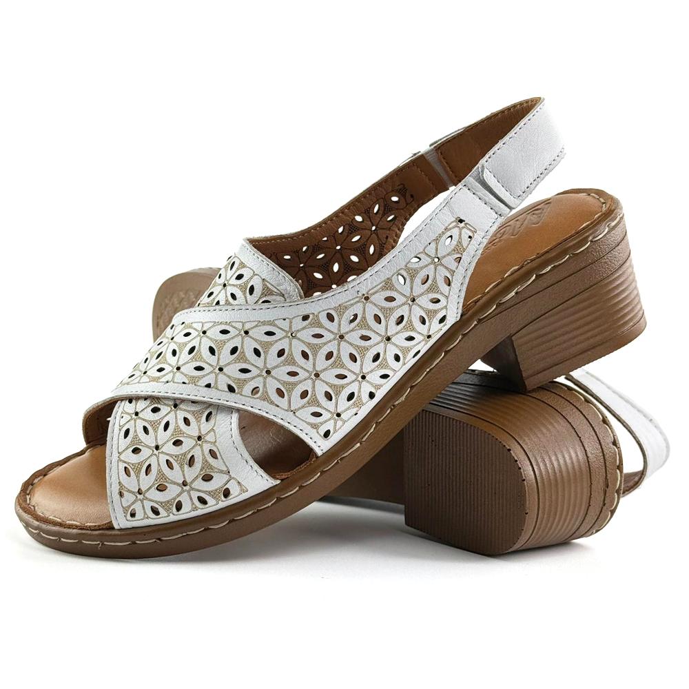 Mona Shoes Ženske sandale, Kožne, Bele