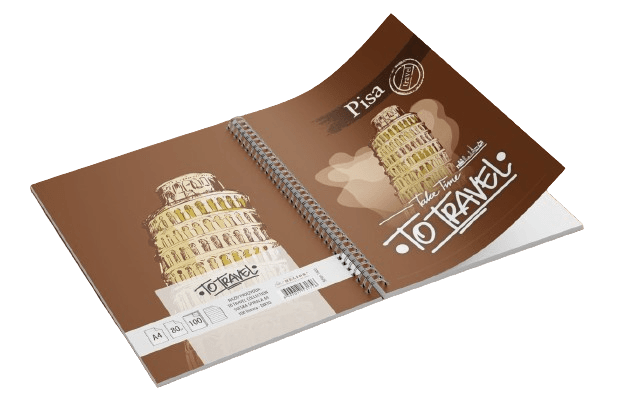 Sveska sa spiralom Travel A4 100 listova karo Pisa