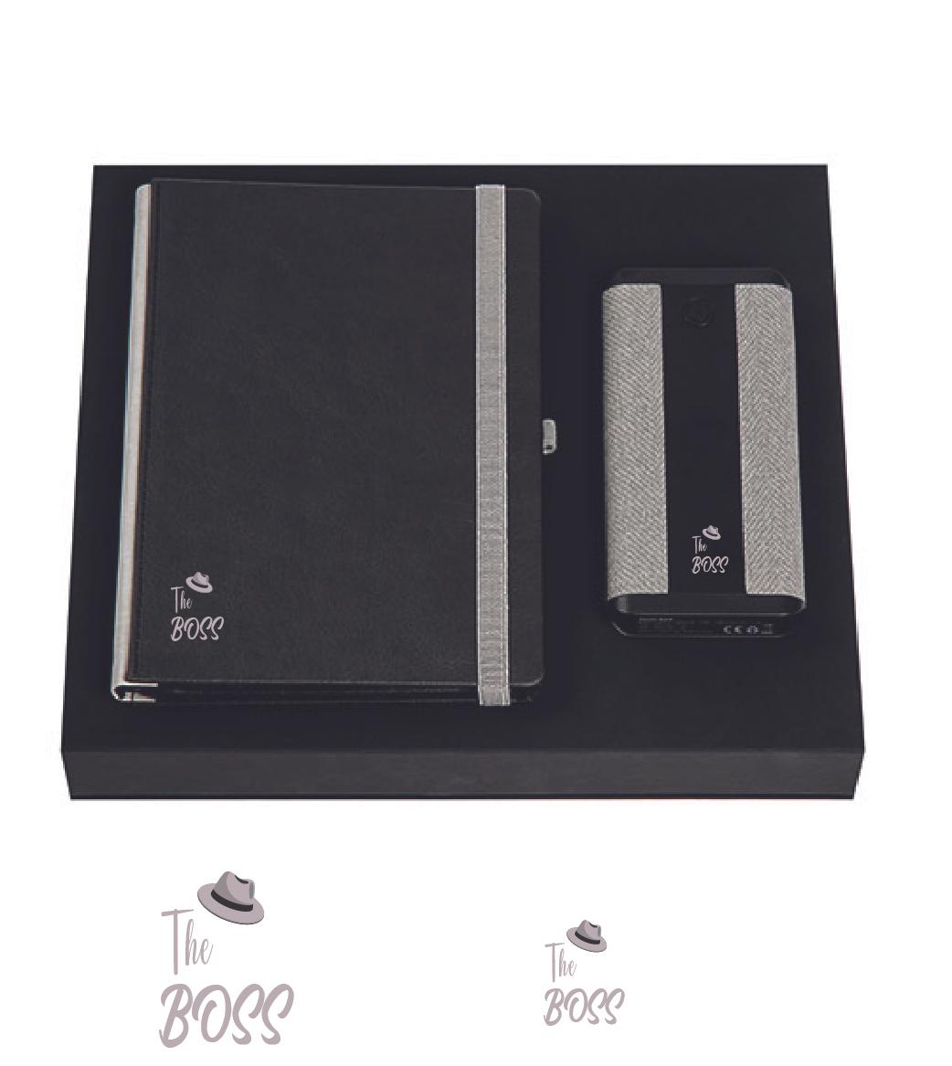 Poklon set  "THE BOSS" Rokovnik + power bank