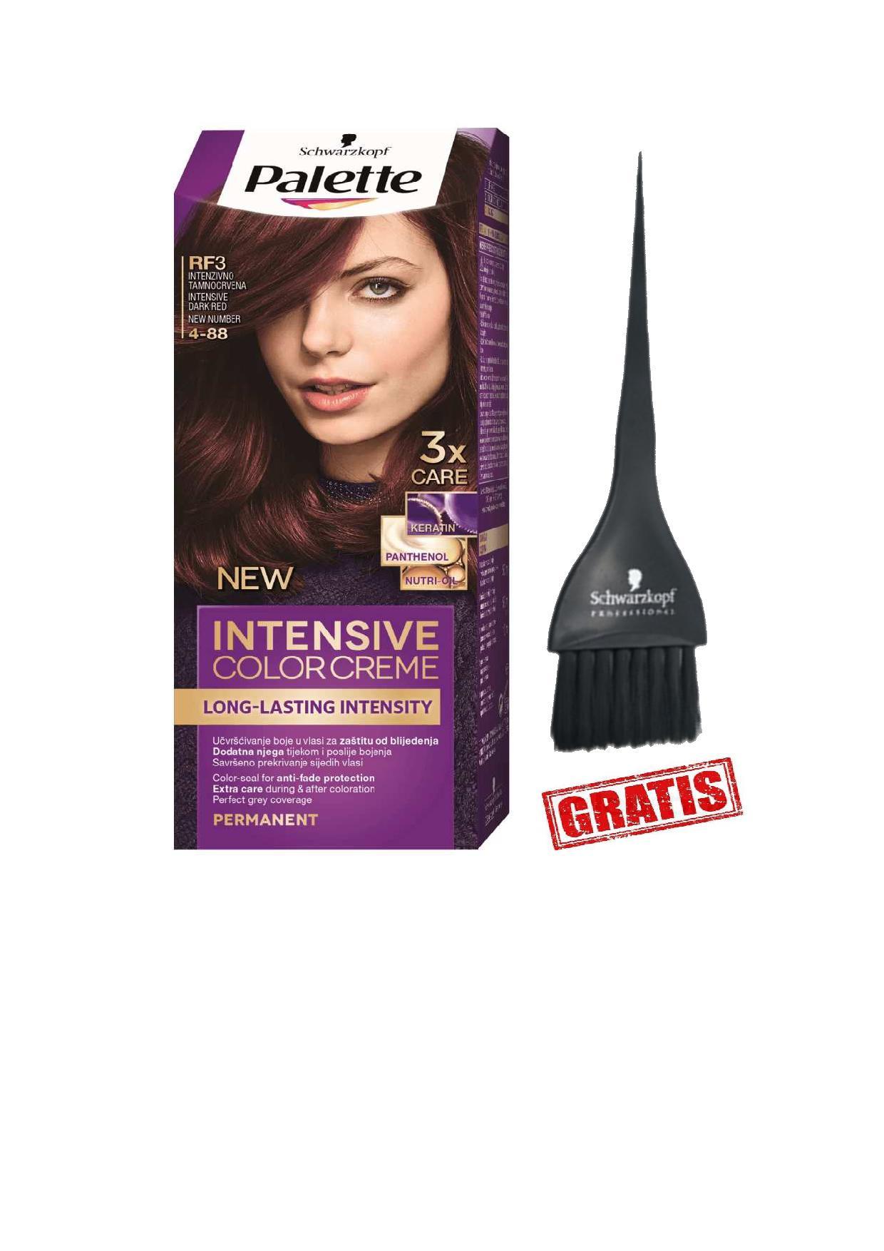 SCHWARZKOPF PALETTE ICC Boja za kosu RF3 Intensive Dark Red + četkica gratis