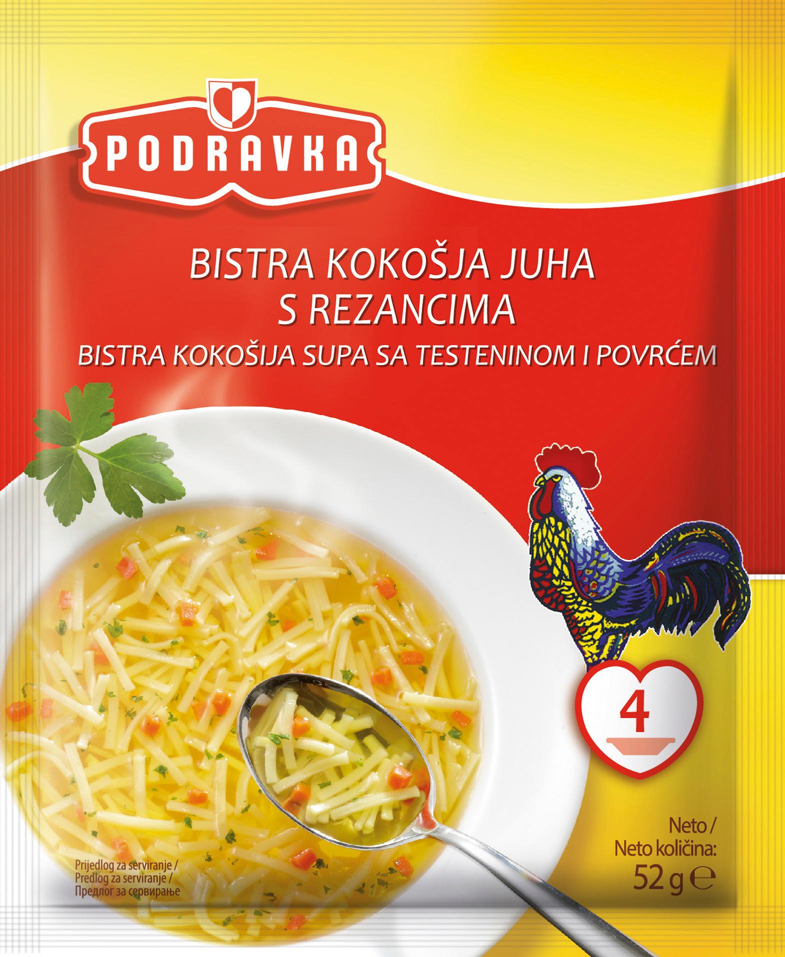 PODRAVKA Bistra pileća supa sa testeninom i povrćem 52g