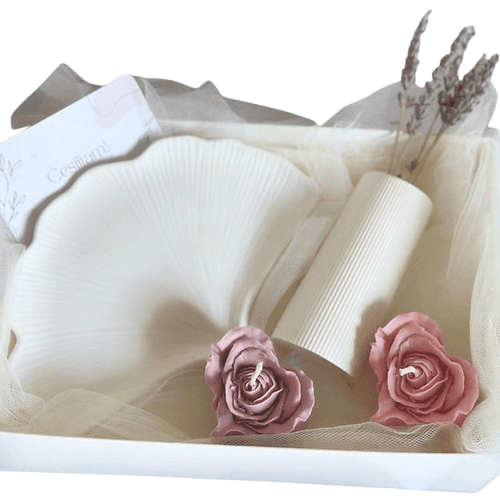 Marfeja Gift Shop Poklon Set Ginko i Vaza, Belo-Rozi