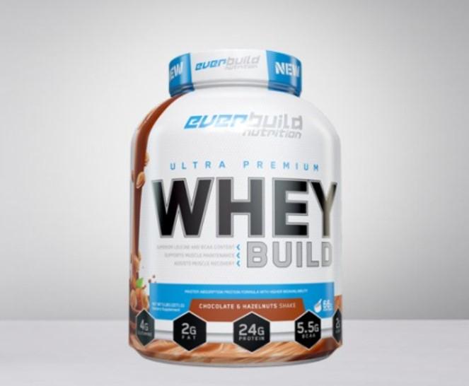 Everbuild Nutrition Whey Build Protein, Čokolada-lešnik, 2.27kg