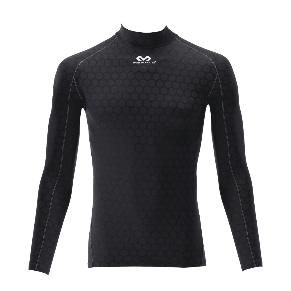 MCDAVID Kompresivna muška majica dugih rukava za trčanje, Crna