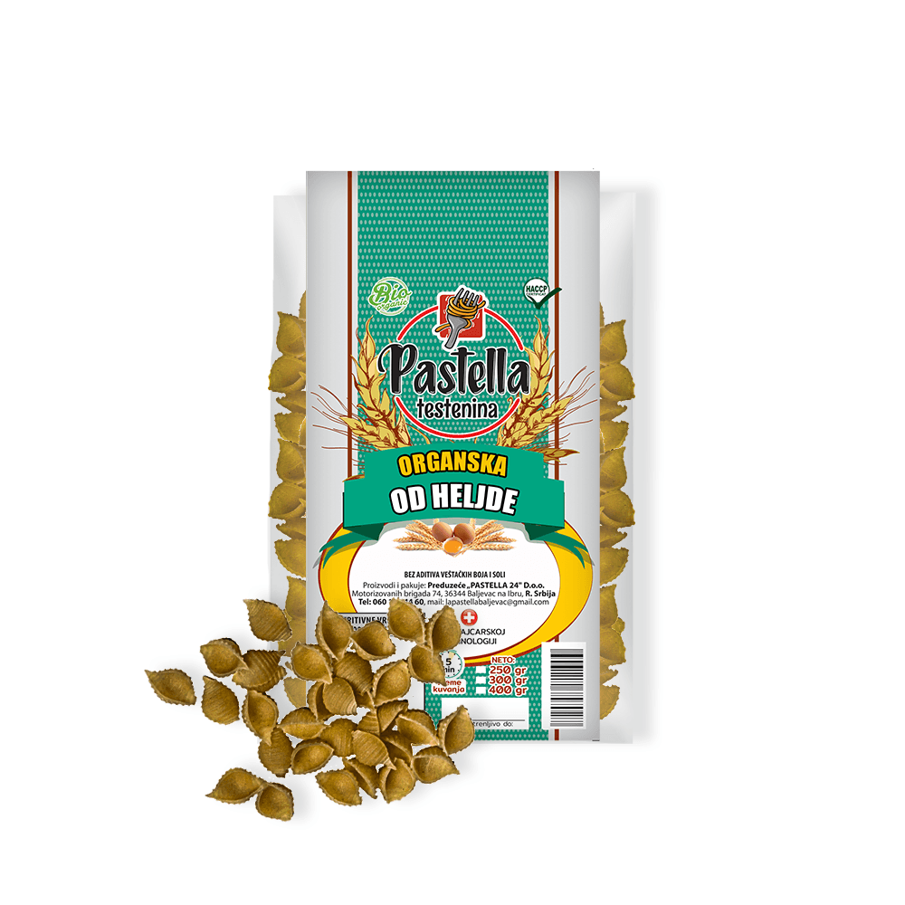 Pastella Organska testenina od heljde, Srednje školjke, 250g
