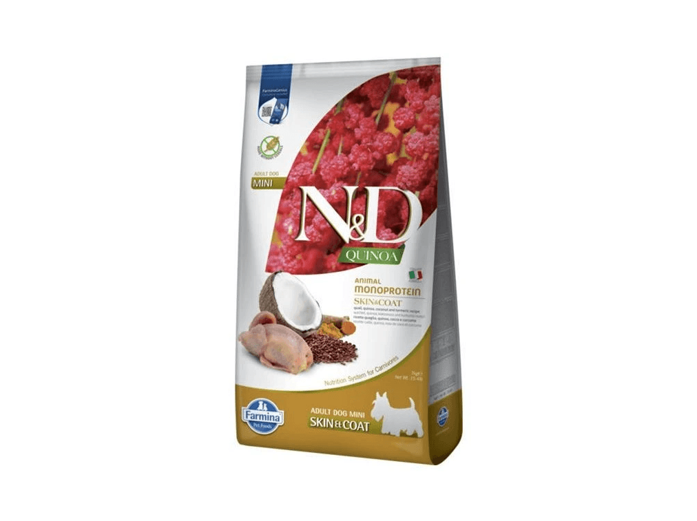 N&D Hrana za pse Quinoa Adult Mini Skin & Coat Venison, 800g