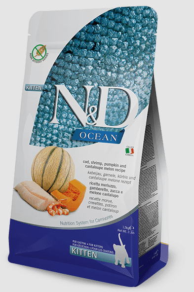 N&D Hrana za mačke Ocean Cat Kitten Cod, Shrimp, Pumpkin&Cantaloupe Melon, 5kg