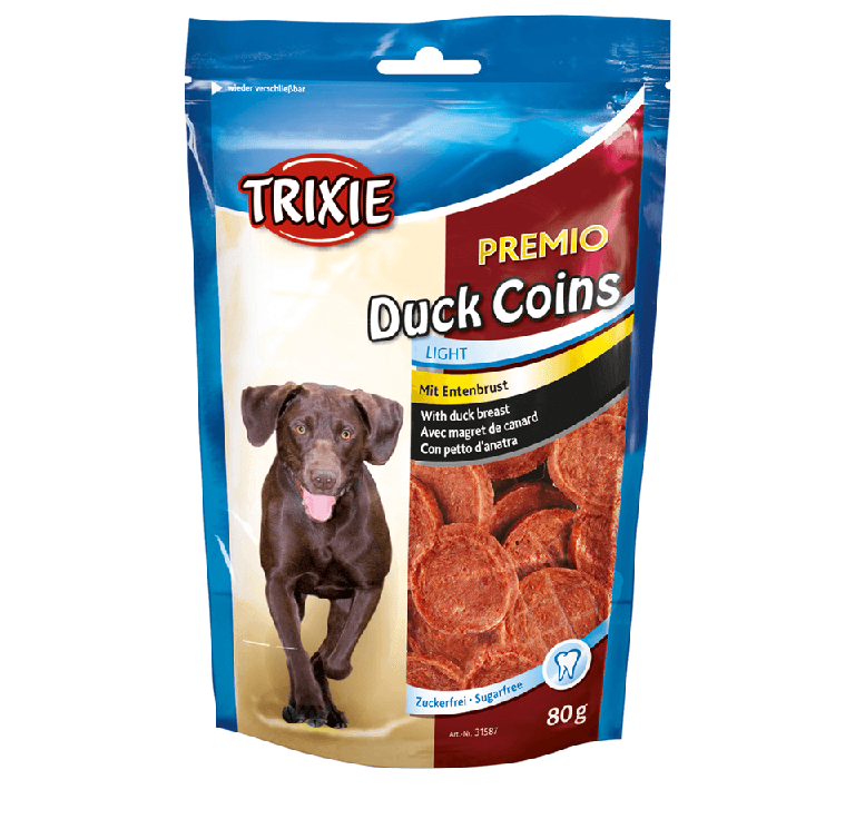 TRIXIE Poslastice za pse Premio Duck Coins, Pačetina, 80 g