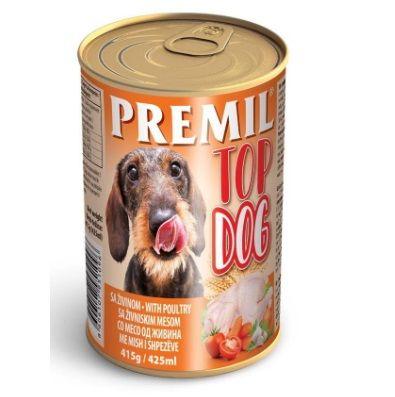 Selected image for PREMIL Vlažna hrana u konzervi za pse Top Dog Chicken 24 x 415g