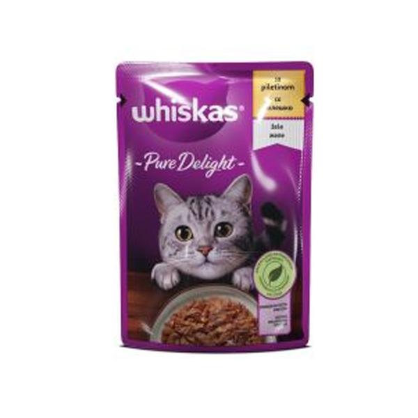 WHISKAS Vlažna hrana za mačke Pure delighit piletina 85g
