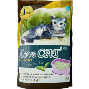LOVE CAT Posip za mačke Zeleni čaj TOFU 6l