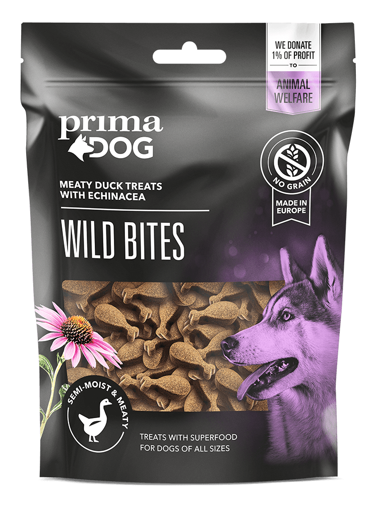 PRIMA DOG Poslastica za pse Pačetina i Ehinacea WILD BITES 150g