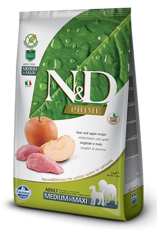N&D Prime Hrana za pse Prime Divlja svinja i jabuka Medium&Maxi 12kg