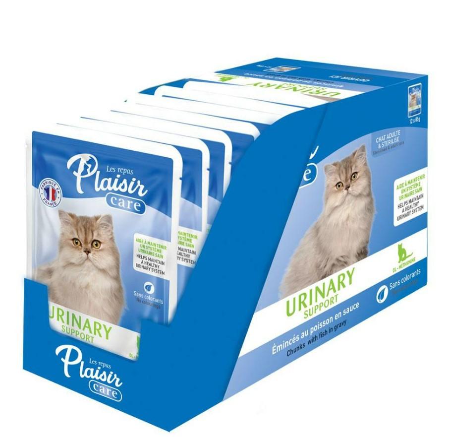PLASIR Vlažna hrana za mačke Care Urinary Support Riba u sosu 85g 12/1