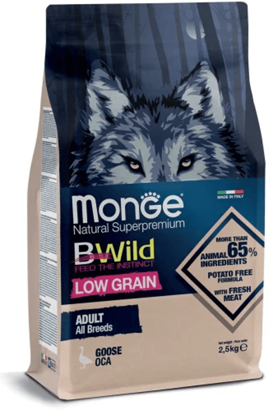 Monge Natural Suva hrana za odrasle pse svih rasa Superpremium BWild, Guska, 2.5kg