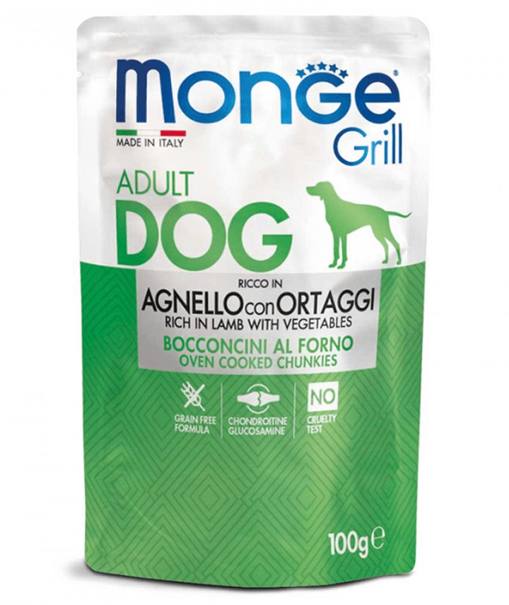 Monge Vlažna hrana za odrasle pse Grill, Jagnjetina i povrće, 0.1kg