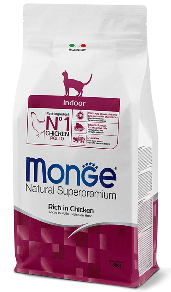 Monge Suva hrana za mačke Natural Superpremium Indoor, Piletina, 1.5kg