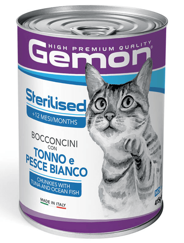 Gemon Suva hrana za sterilisane mačke, Komadići, Tunjevina i okeanska riba, 0.415kg