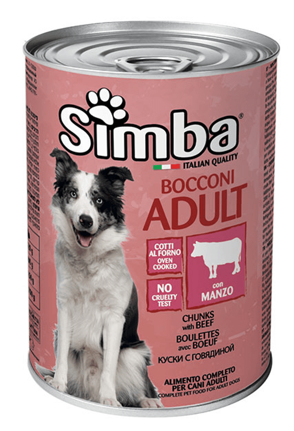 Simba Vlažna hrana za odrasle pse Bocconi, Govedina, 1.23kg