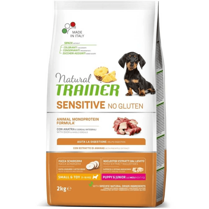 Natural Trainer Suva hrana za male i toy štence i juniore Sensitive no gluten, Patka i žitarice, 2kg