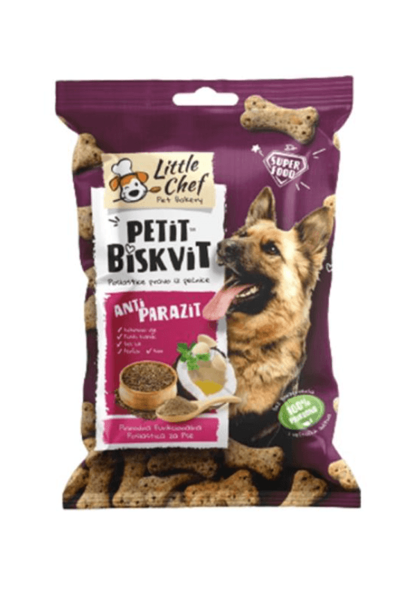 LITTLE CHEF PETIT Poslastica za pse protiv parazita Biskvit Antiparazit, 150g