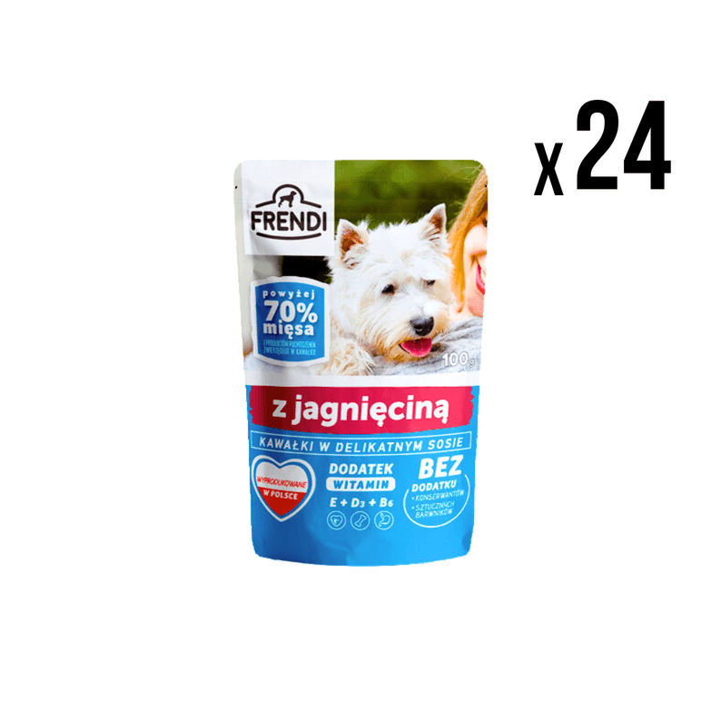 Frendi Vlažna hrana za pse, Jagnjetina, 100g, 24 komada