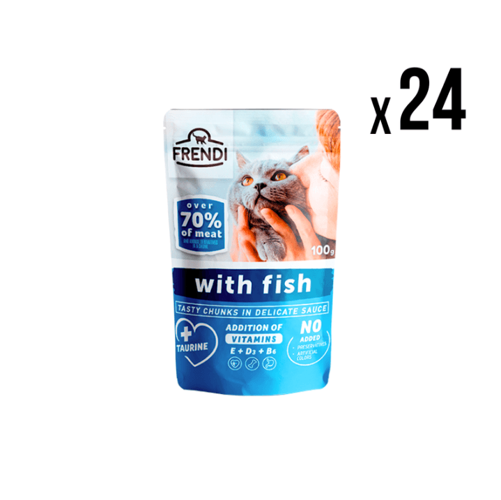 Frendi Vlažna hrana za mačke riba, 100g, 24 komada