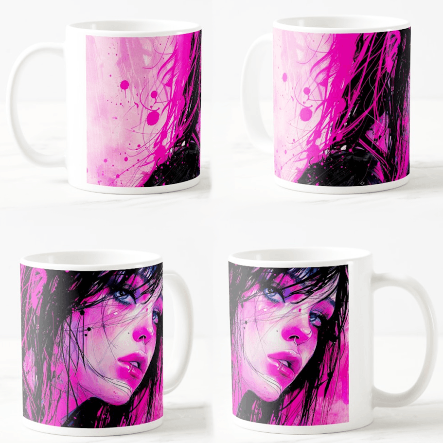 Šolja Pink girl, 330 ml, Bela