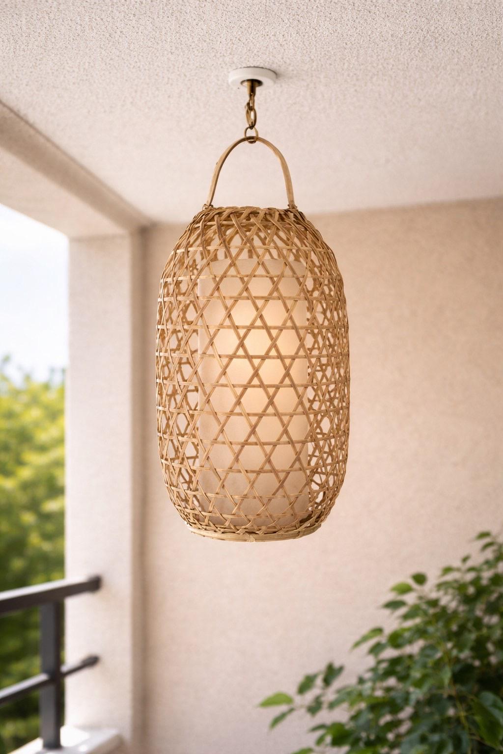 Bali - Ručni rad Luster, Ratan, 25 cm, Krem