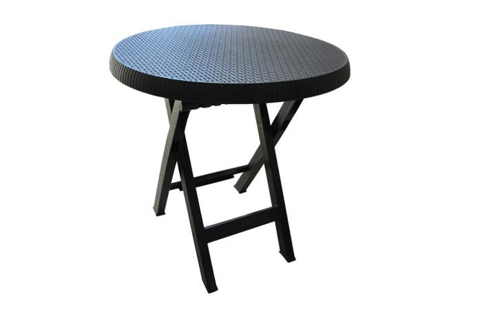 Plastični sto Teo, fi 70 cm, Crni