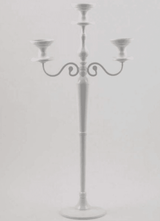 Metalni svećnjak za 3 sveće beli