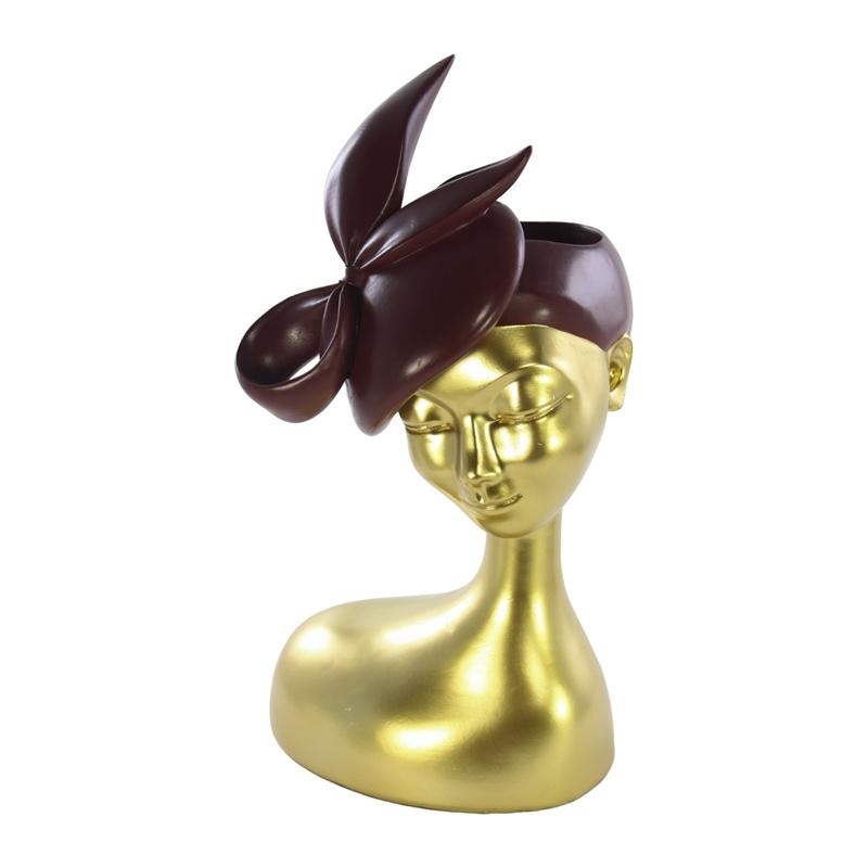 Stalak za saksiju Bista, 16x14x30cm, Zlatno-bordo