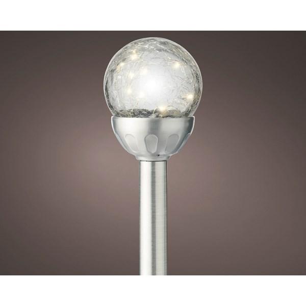 Solarna LED lampa sa staklenom kuglom, 10x30cm