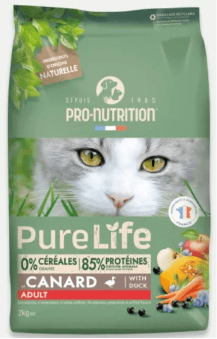 PRO-NUTRITION Suva hrana za mačke Pure Life Adult, Pačetina, 2kg