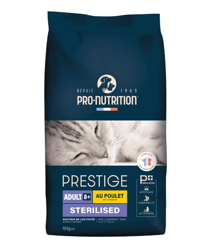 PRO-NUTRITION Suva hrana za mačke Prestige Adult 8+ Sterilised, Piletina, 10kg