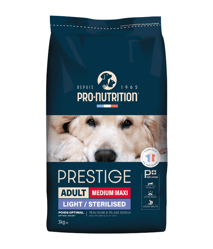 PRO-NUTRITION Suva hrana za pase Prestige Adult Medium/Maxi Light/Sterilised, 3kg