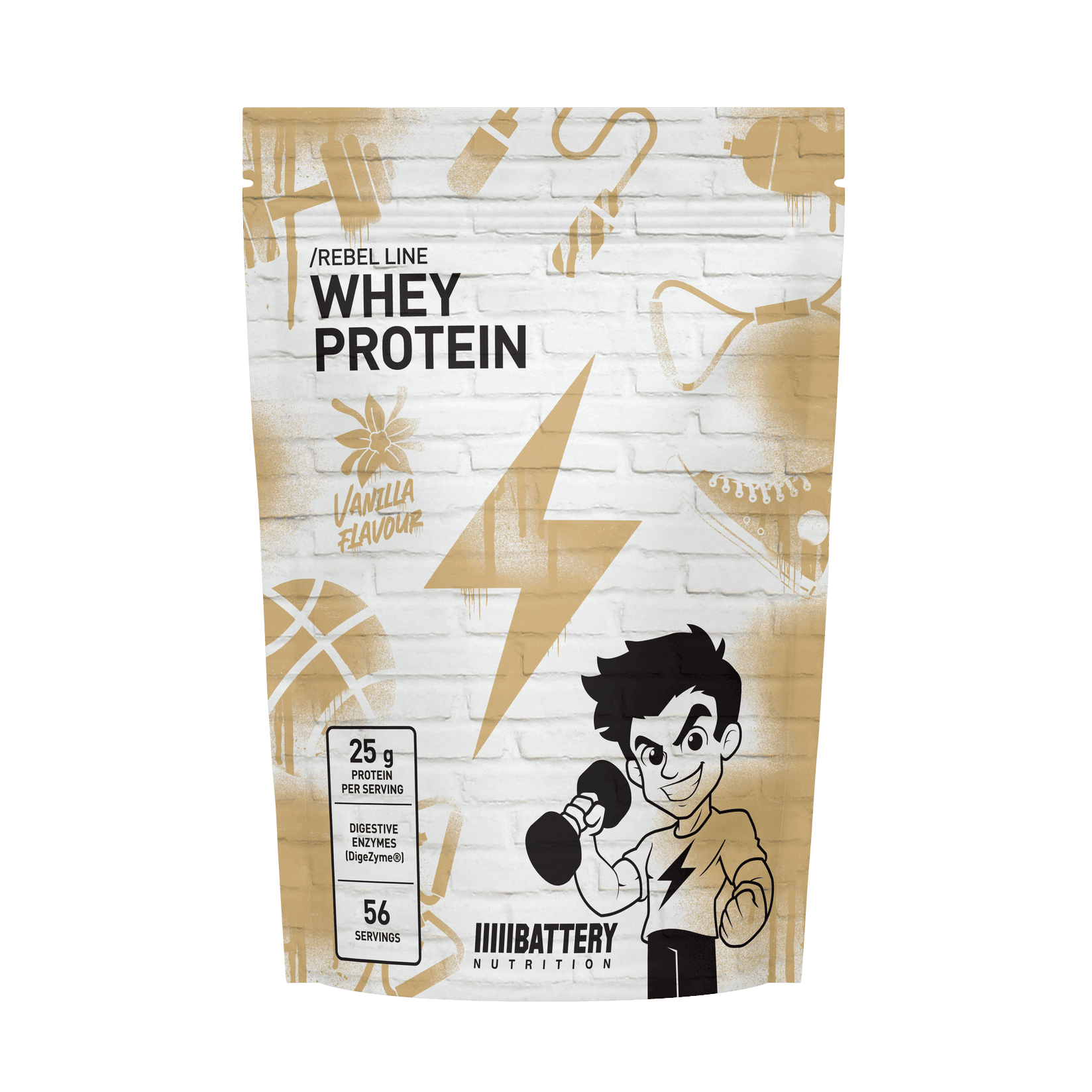 Battery Nutrition Whey protein Rebel, Vanila, 1.8 kg
