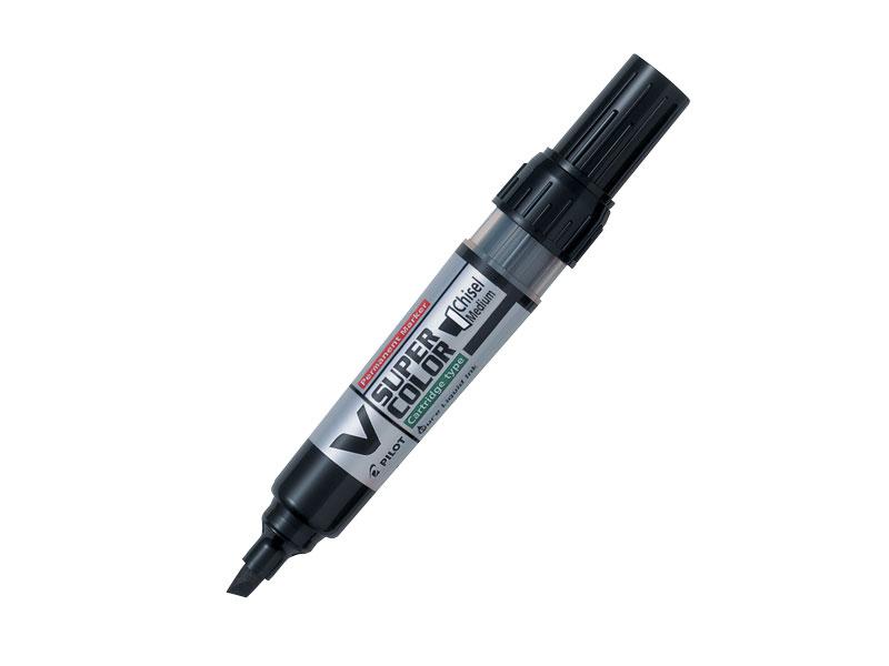PILOT Marker V Super color, Kosi vrh, Crni