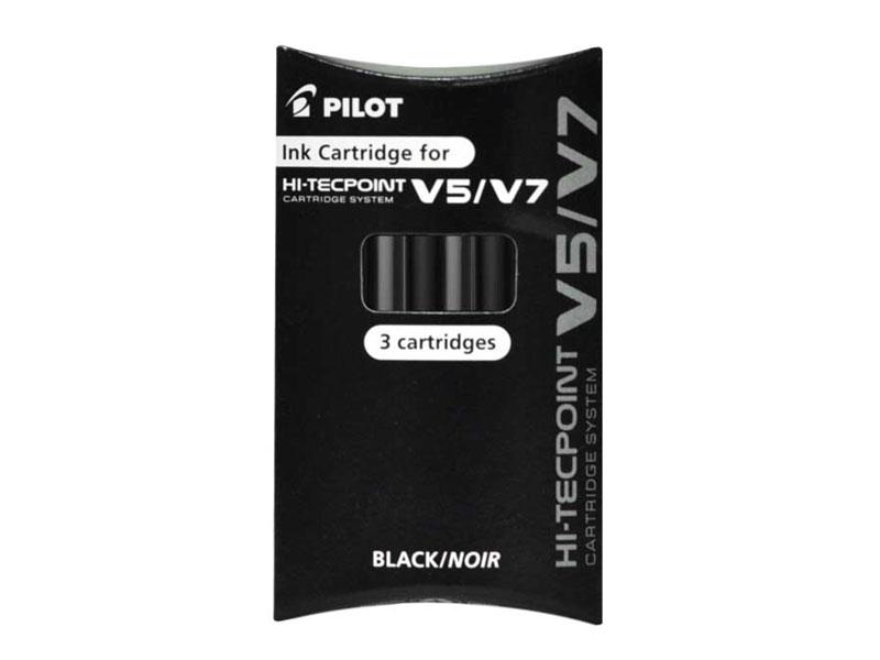 PILOT Uložak za olovku V7/V5 HI-TECPOINT Refillable, 3 komada, Crni