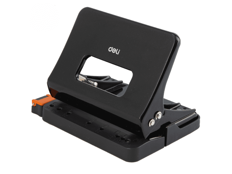 Deli Dvostruki bušač papira E0141, 15 listova, Crni