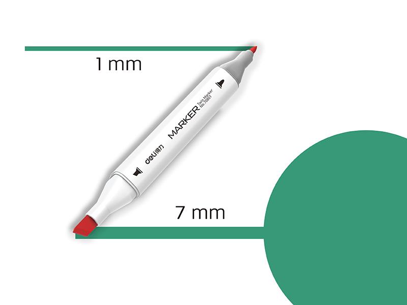Deli Marker sa dva vrha Sketch 55 70801A-55, Smaragdno zeleni